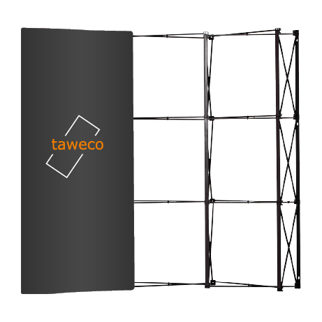 Pop-Up Faltwand | 3 x 3 Felder gebogen | einseitig bedruckt