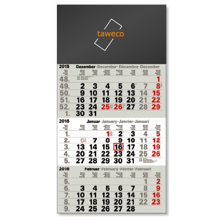 3-Monatskalender für das Folgejahr